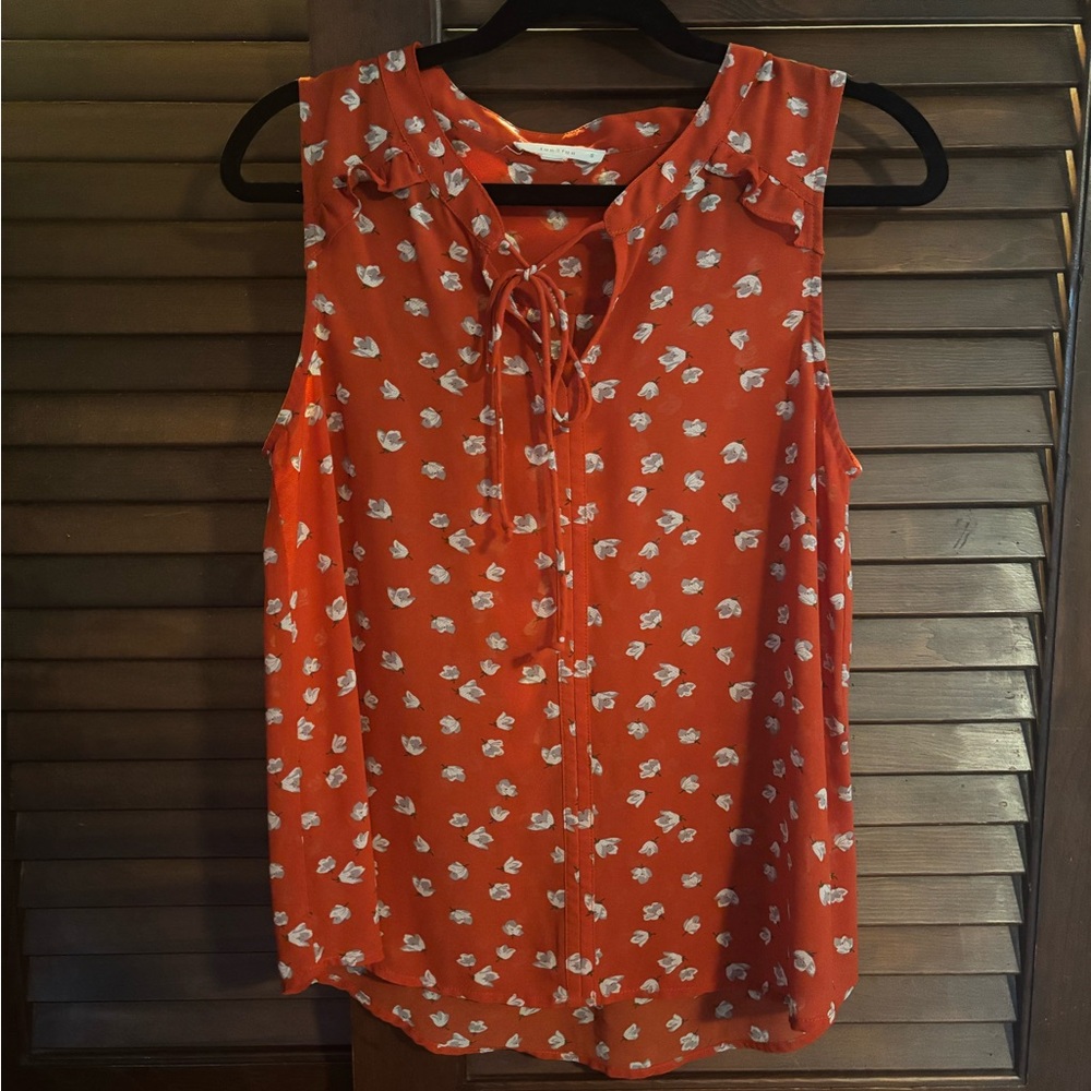Fun2Fun Burnt Orange Floral Blouse